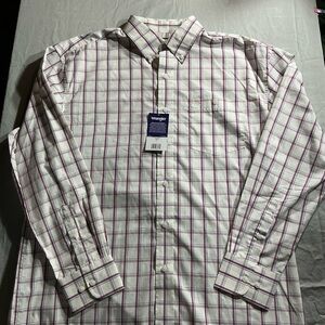 Wrangler Men's Plaid Shirt in White and Purple